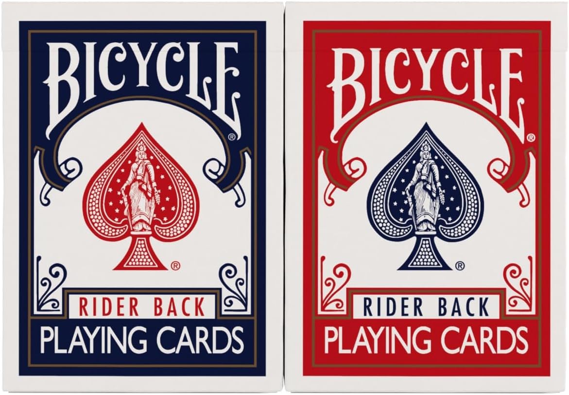 Bicycle Rider Back Playing Cards, Standard Poker Size Deck of Cards, Red & Blue (2 Pack), Classic Cards for Poker, Blackjack, Family Game Night & Card Games, Fun for All Ages - Image 2