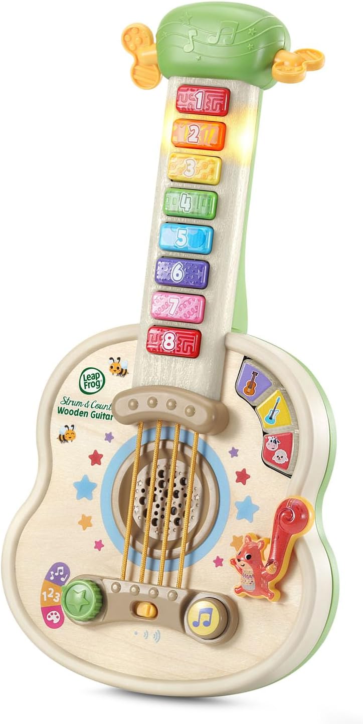 LeapFrog Strum and Count Wooden Guitar, Musical Toddler Toy - Image 3