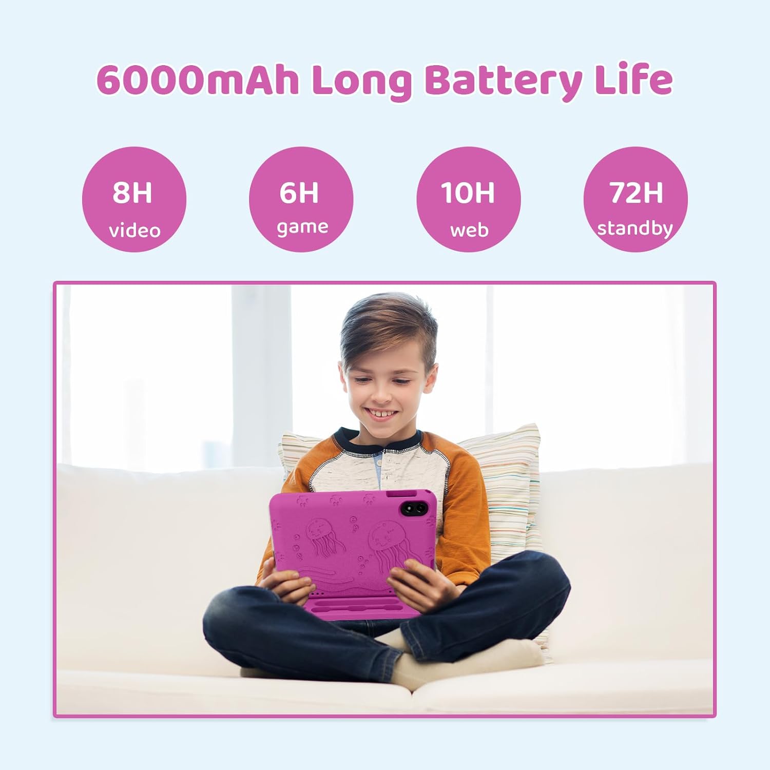 COLORROOM 2026 Upgraded Android 15 Tablet, 10inch Kids Tablet, Octa-core CPU, 10GB+64GB+1TB Expand Tablets for Kids with Kids Space, Parental Control, 6000mAh Big Battery,Touchscreen Tableta,Pink - Image 4