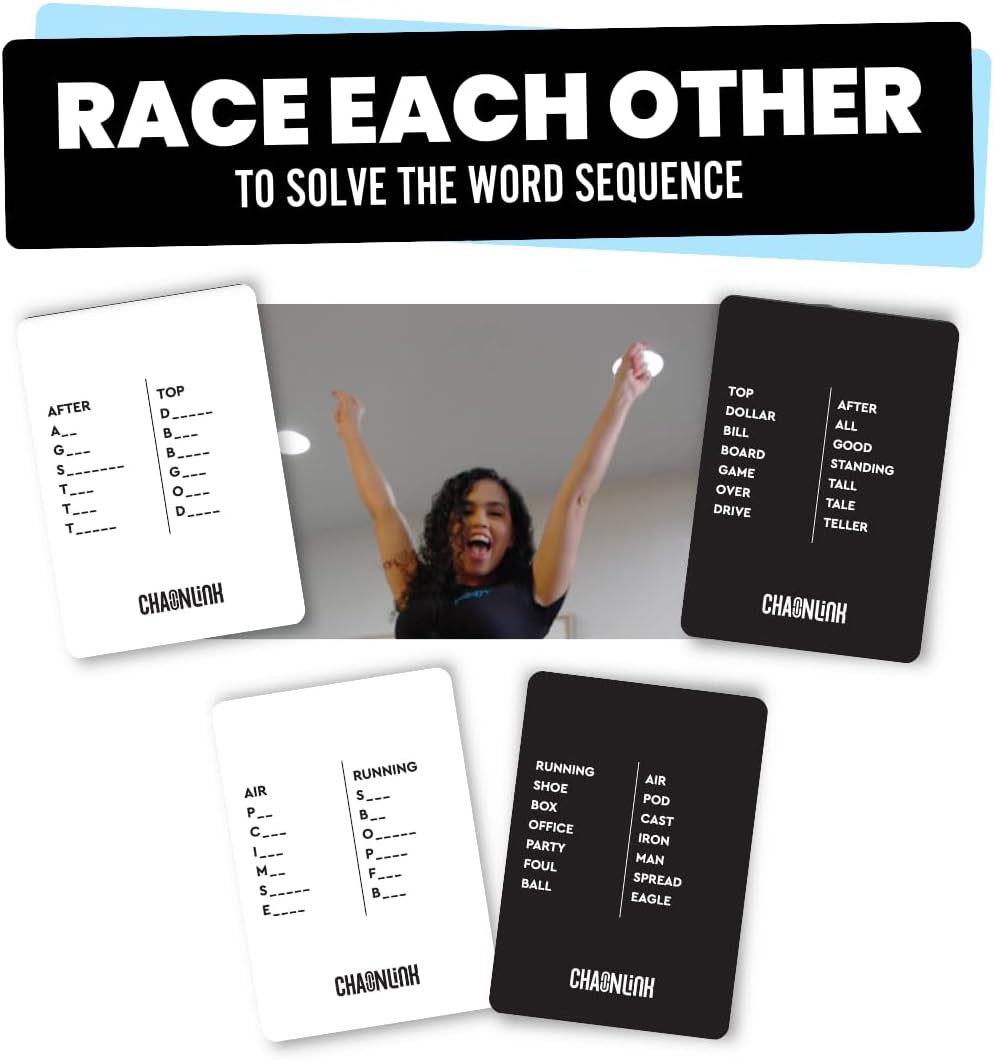 Viral Studios Chainlink - Guess the Sequence Party Game, Fast Paced Word Game for Adults & Kids, 450 Cards Fun Cards for Family Nights, Gatherings, & Parties Ages 15 + - Image 2