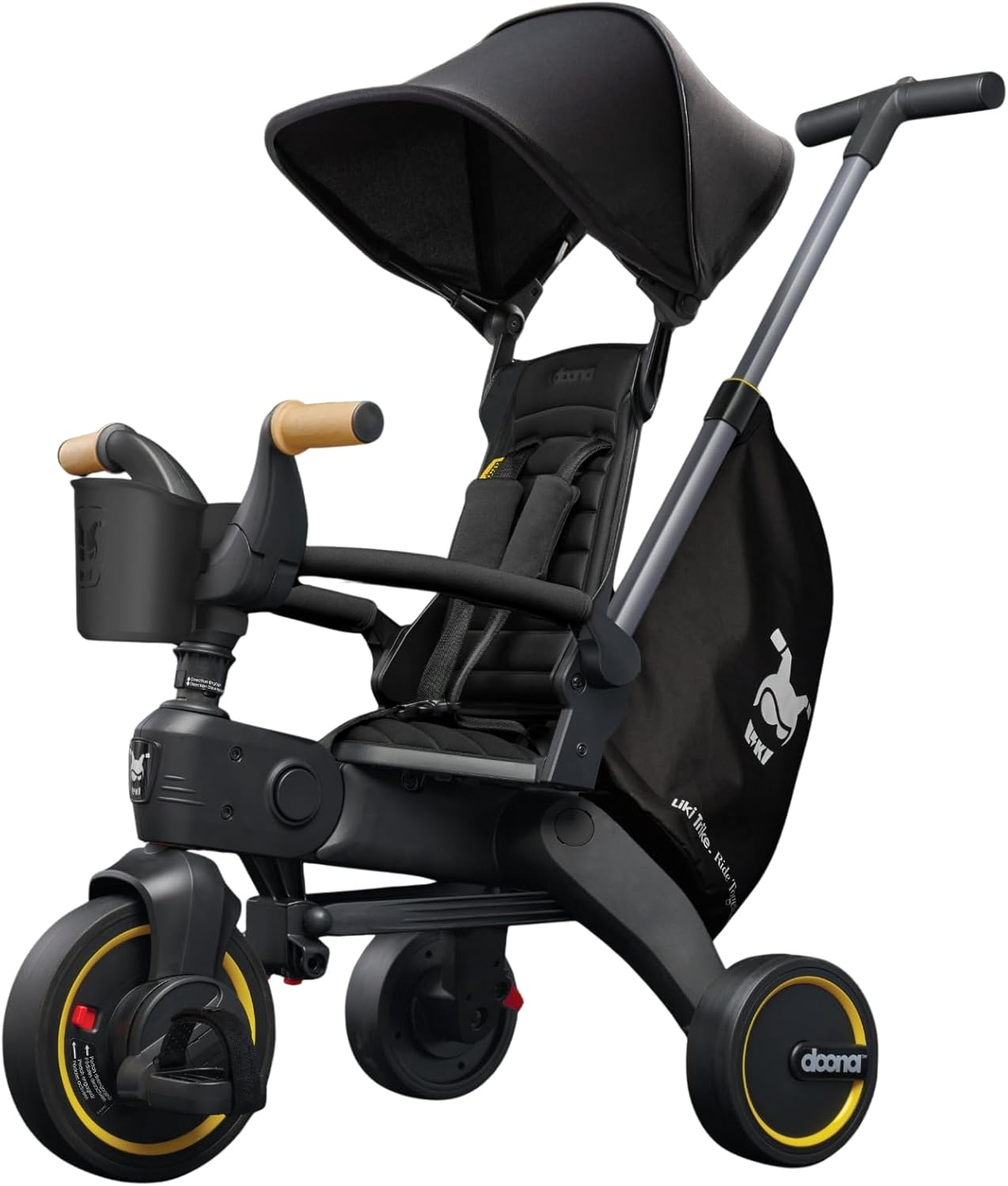 Doona Liki Trike S5, Nitro Black - 5-in-1 Compact, Foldable Tricycle - Suitable for Toddlers 10 to 36 Months