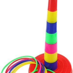 Ogrmar 18″ Colorful Plastic Sport Ring Toss Game Set for Kids