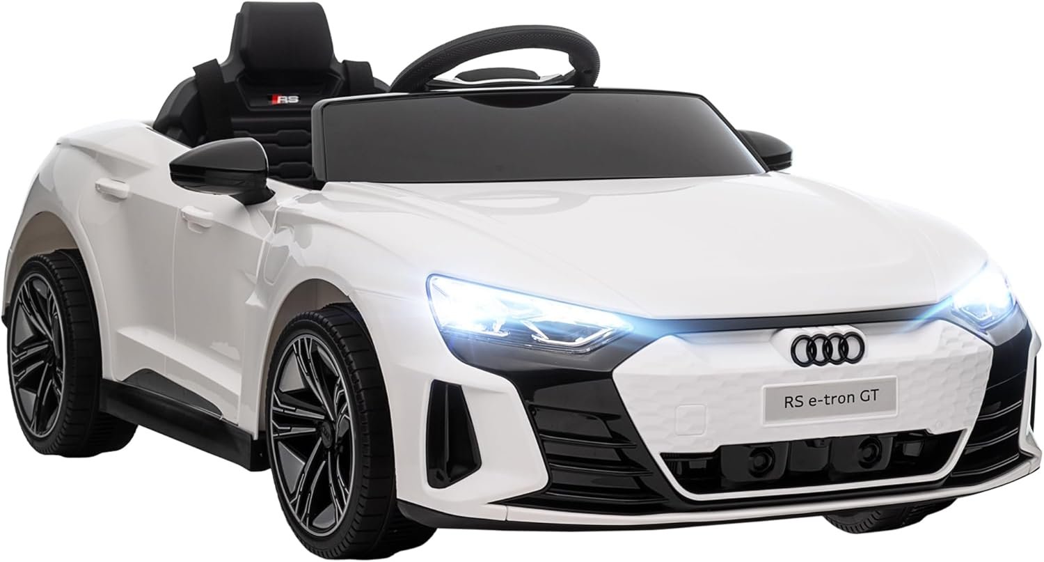 Aosom Licensed Audi RS e-tron GT 12V Ride On Car Truck for Kids, Electric Car Ride On Vehicle w/Parent Remote Control, Music, Lights, for Toddlers, White