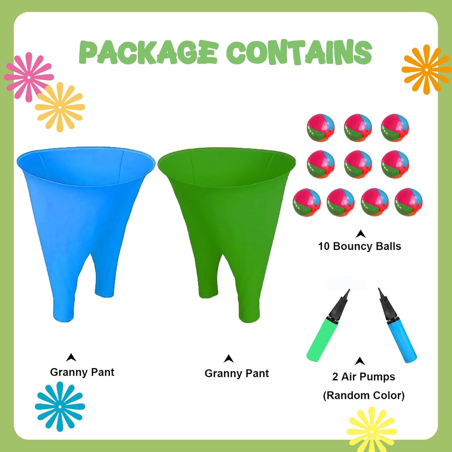 Granny Pants Yard Game,Granny Pants Outdoor Game - Oversized Giant Pants with Bouncy Balls & Pump,Backyard Parties,Field Day Fun for Adults - Image 5