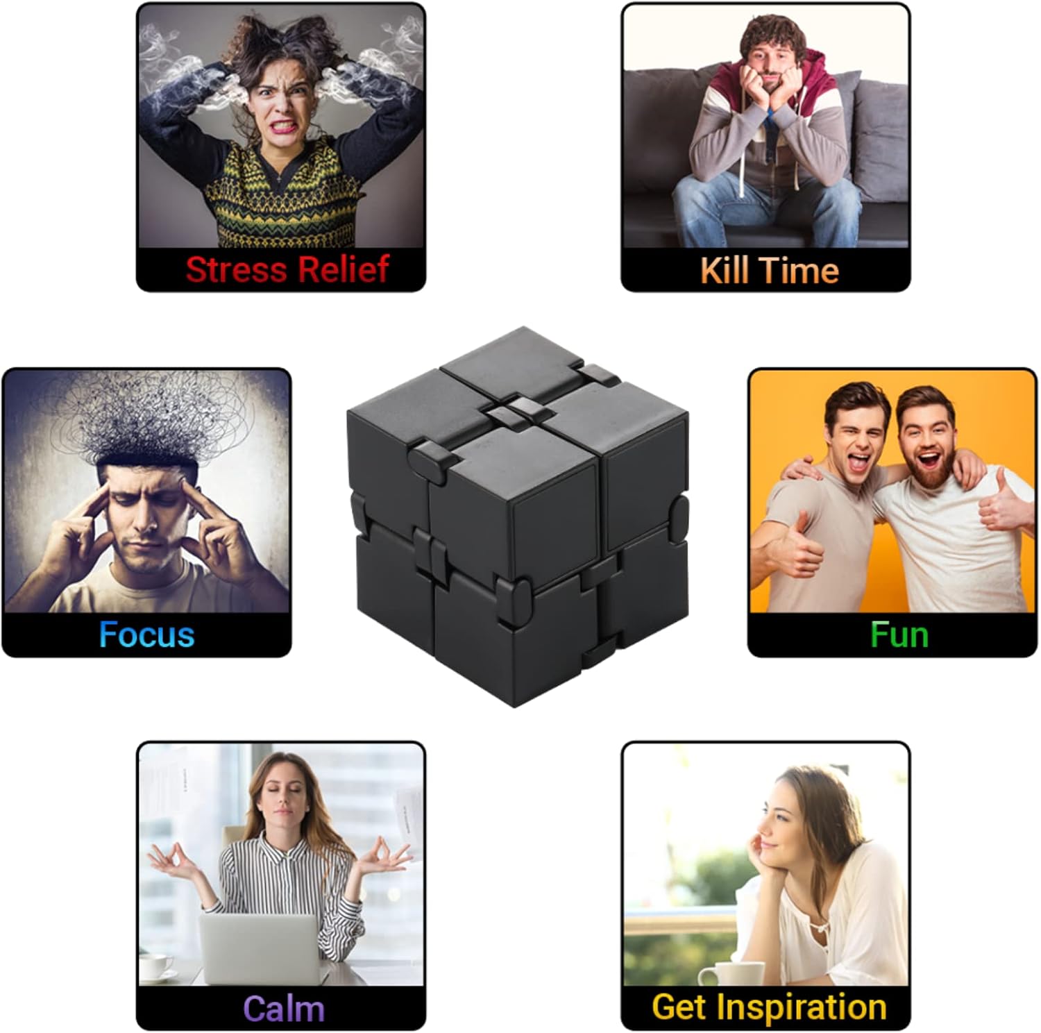 Infinity Cube Sensory Fidget Toy, EDC Fidgeting Game for Kids and Adults, Cool Mini Gadget Best for Calming and Stress Relief and Kill Time, Autism Toys Dementia Gift Stocking Stuffers - Image 7