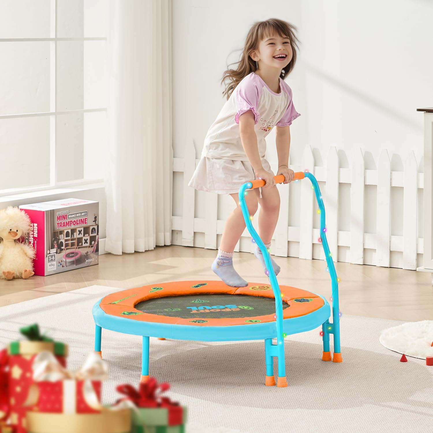 SPORTSOUL Mini Trampoline for Kids 3-6 with Super Safe Foam Handle Bar, 3ft Toddler Trampoline Indoor with No-Gap Cover for Indoor and Outdoor - Image 7