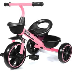 KRIDDO Tricycle for 2-5 Year Olds – Pink Toddler Trike With Gift for 24 Month to 4 Year Old Girls