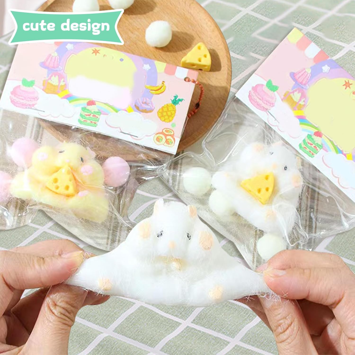 2pcs Squishy Hamster Squeeze Toys,3inch Big Cute Soft Hamster Squishy Toys,Stress Relief Squishies for Kids Party Favors, Pinch Family, Fidget Toys Suitable Adults Kids Big - Image 7
