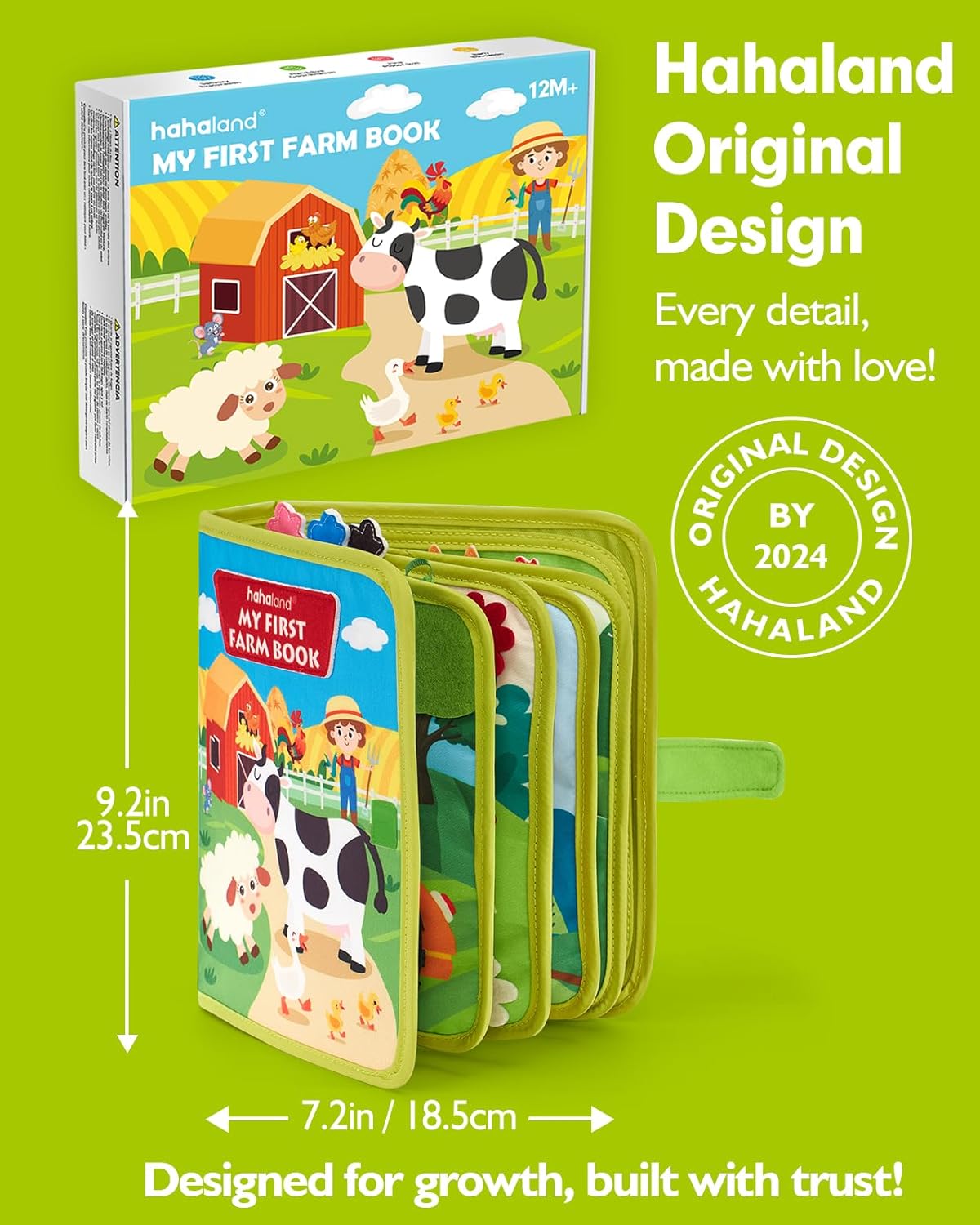 hahaland Busy Book for Toddlers 1-3 - Montessori Toys Busy Board for 1 Year Old Boy Gifts Girl Toys Educational Learning Quiet Activity Books Gifts Toddler Travel Toys for One Year Old Birthday Gift - Image 8