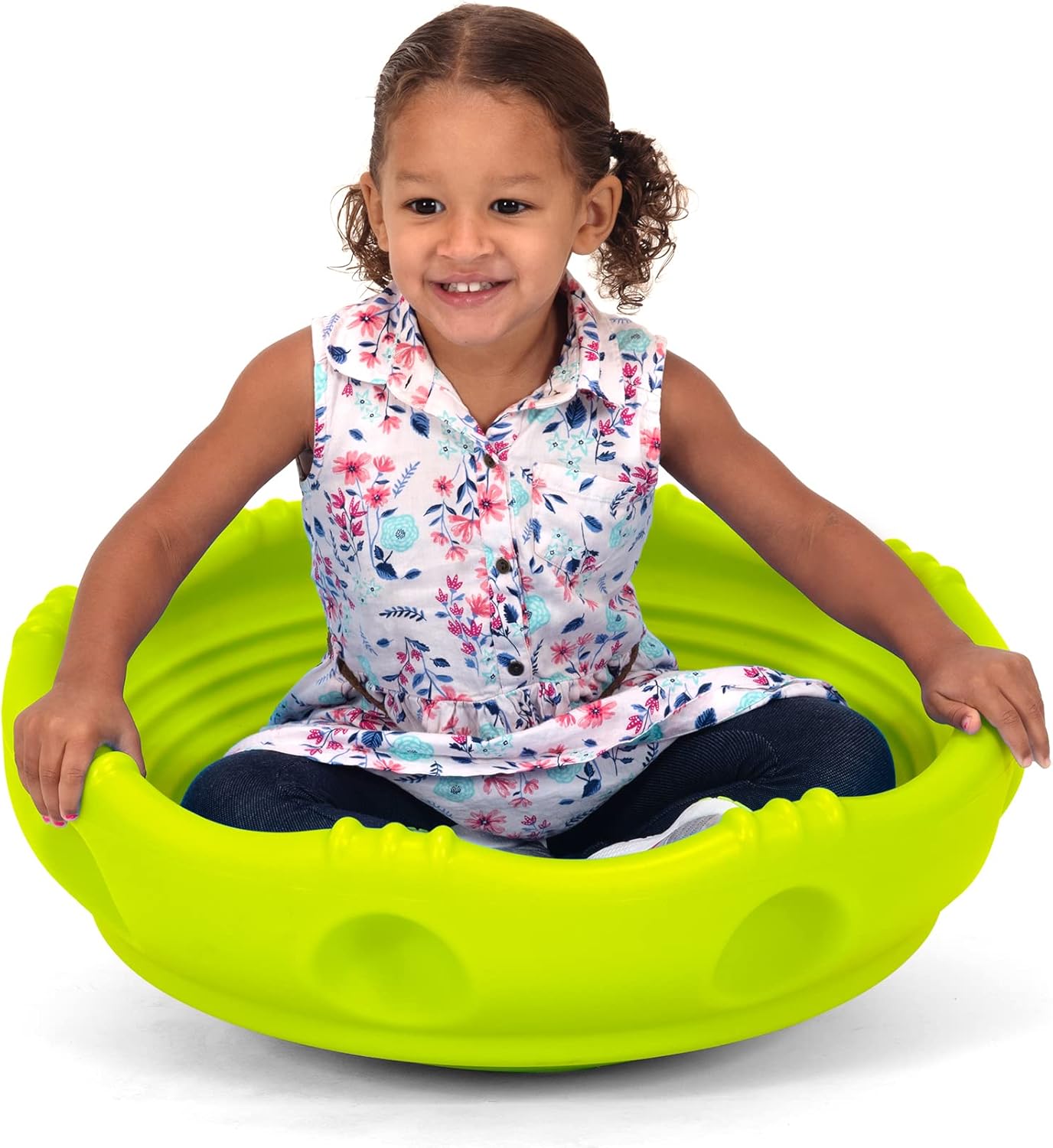Simplay3 Two Sided Rock Around Wobble Disk and Climbing Dome for Toddlers and Kids - Rocking and Climbing - Indoor/Outdoor - Yellow/Green, Made in USA (1 Pack) - Image 6