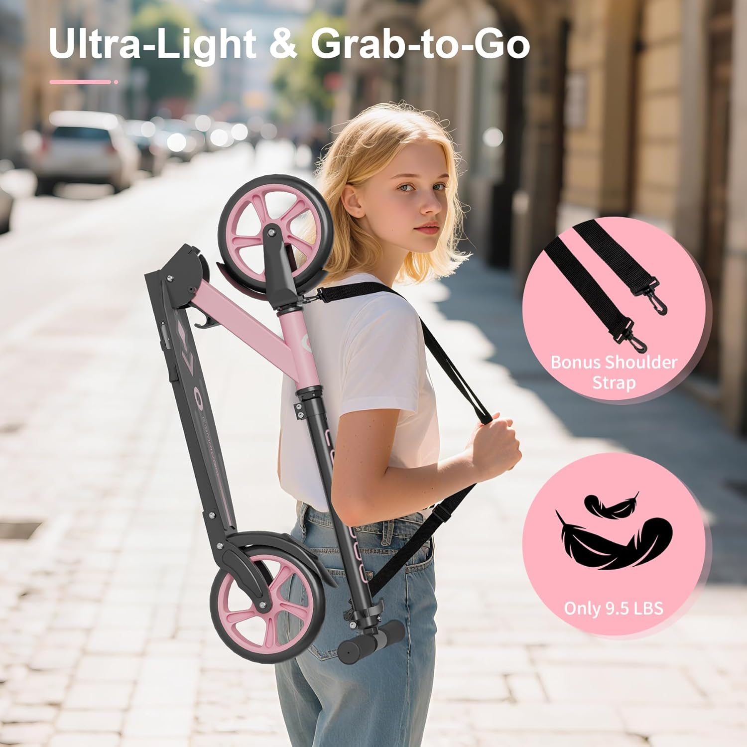 Kick Scooter for Kids 5-12, Teens, Adults, CPSC Certified Foldable Lightweight Sport Scooter with 8 Inch Wheels, Max Load 240 LBS, Gift for Childs - Image 7