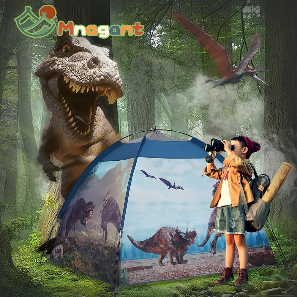 Mnagant Dinosaur Kids Play Tent-61”x61”x45”Realistic Dinosaur Kids Tent Indoor & Outdoor, Pop Up Play House for Kid, Boys & Girls Age 3-12 - Image 3