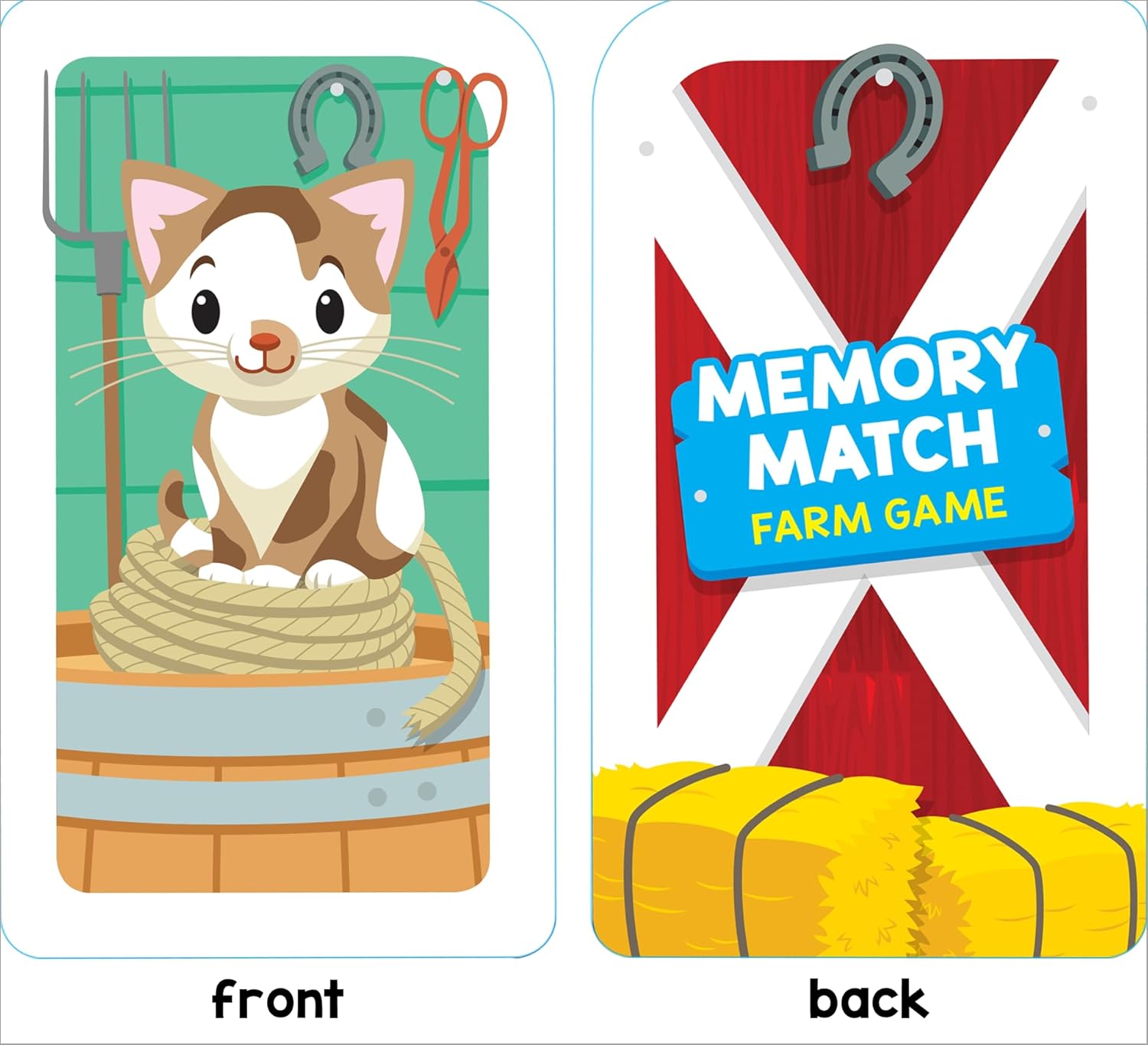 School Zone Memory Match Farm Card Game: 56 Game Cards, Preschool, Kindergarten, Animals, Early Reading, Counting, Matching, Vocabulary, Ages 3+ - Image 7