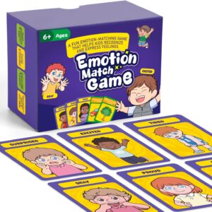 Faces & Feelings Go Fish Card Game Social Emotional Learning Activities for Kids Ages 6+,Learn to Identify Various Moods, Cartoon Faces Emotions Social Skills Games for Home, Therapy & Classroom Use