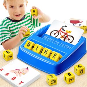 NARRIO Matching Letter Game, Educational Toys for 3 4 5 Year Old Boy, Spelling Word Games for Kids Ages 4-6 8, Board Games Puzzles for Toddlers Preschool Learning Activity