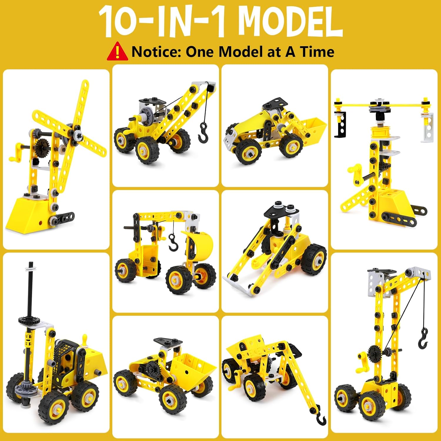 choopheme 10 in 1 Stem Toys for 5 6 7 8 9+ Year Old Building Block Kit Stem Activities Projects Boy Toys Age 4-8 5-7 6-8 8-10 Creative Set Educational Engineering Excavator Construction Birthday - Image 3