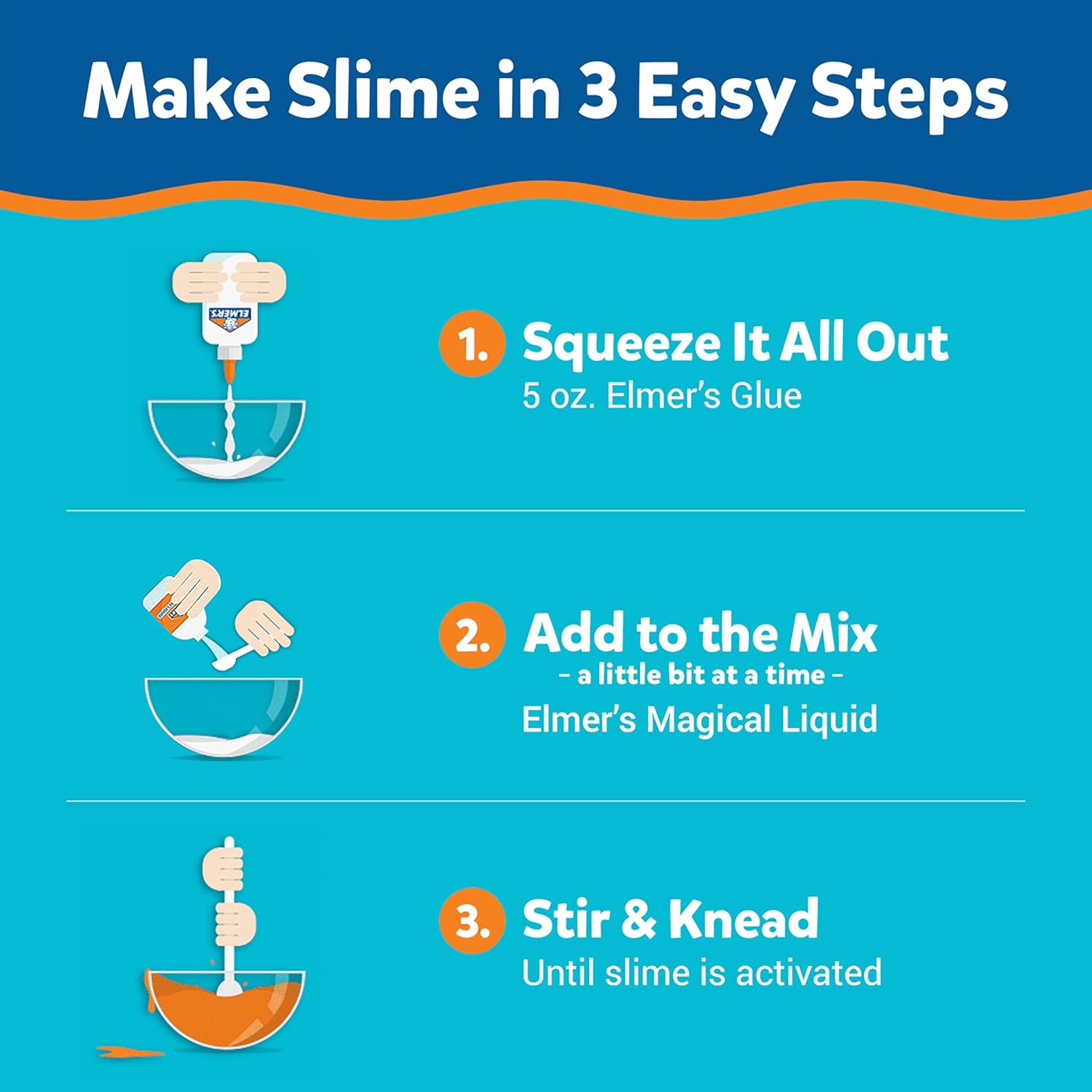 Elmer's Color Rush Slime Kit, Includes Liquid Glue, Activator, Makes Color Changing, Glow in The Dark, Butter Slime and More, 10 Piece Kit - Perfect for Birthday Parties, Gift Idea, Kids Activity - Image 4