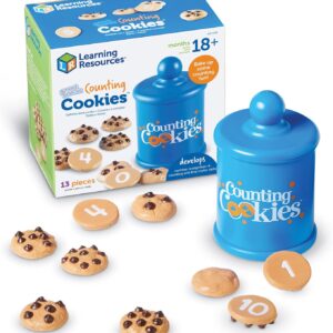 Learning Resources Smart Counting Cookies – Chocolate Chip Play Food, Preschool Activities, Toddler Sensory Toy, Play Kitchen Accessories, Sorting and Stacking, Fine Motor Numbers , Math Games