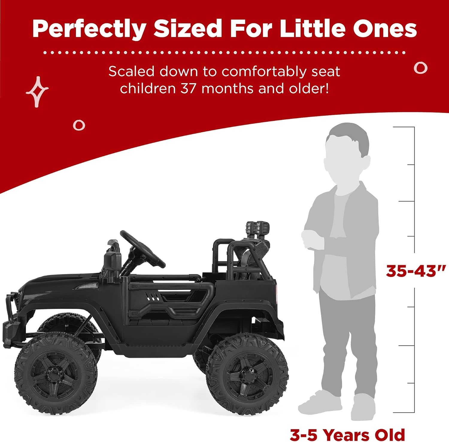 Best Choice Products 12V Kids Electric Vehicle Toy Ride On Car with Parent Remote Control for Toddlers, Seat Harness, 61 lbs Weight Capacity, Locking Doors, Spring Suspension, Bluetooth - Black - Image 4