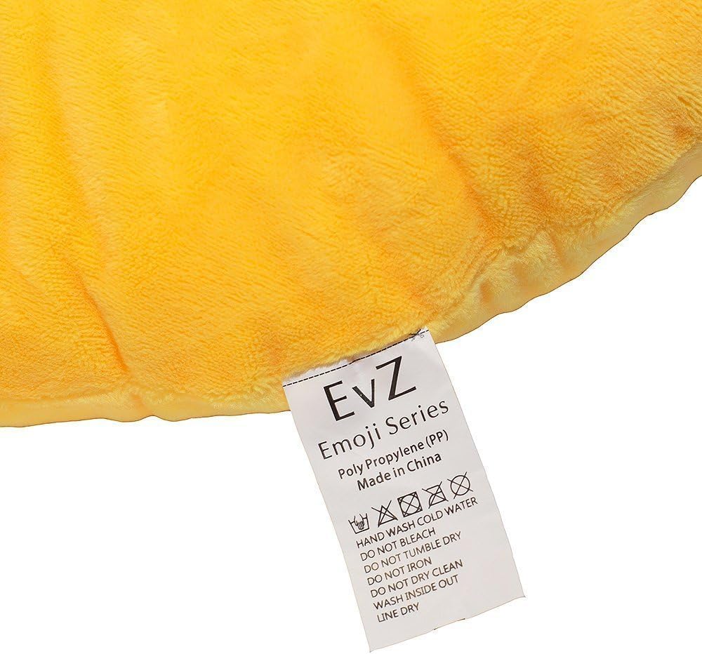 EvZ Official Certified Sunglasses Plush Pillow - 32cm Large Soft Cool Face Emoticon Cushion - Funny Stylish Decorative Stuffed Toy for Gaming Room, Car Decor & Summer Gift (Yellow) - Image 2