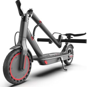 Electric Scooter, 350W Motor, 19 Mph Speed & 15 Miles Range, 8.5″ Solid Tires, Lightweight Foldable Scooter with Dual Braking System, Max Load 265LBS