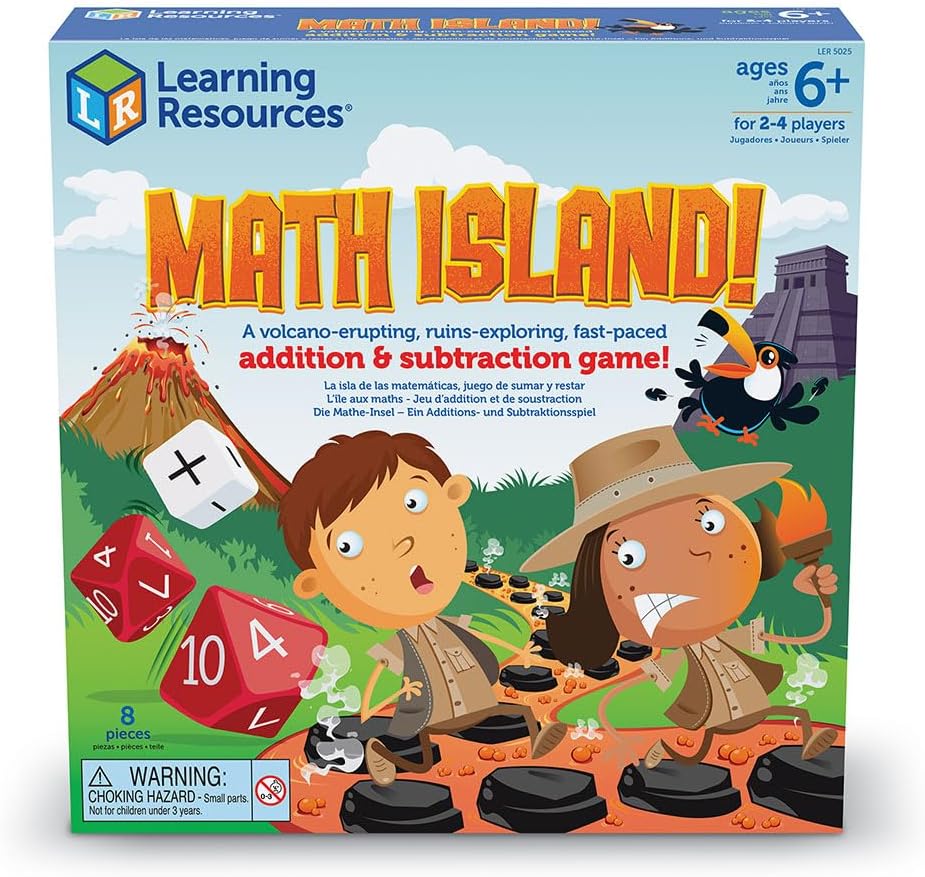 Learning Resources Math Island Addition & Subtraction Game - Math Manipulatives, Educational Board Toys, Classroom Flash Cards , Volcano Toy, STEM Kids, Gifts for Boys And Girls , Montessori - Image 6