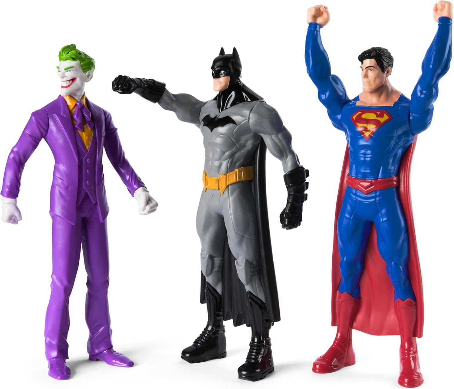 DC Comics The Joker, Batman, and Superman Action Figure 3-Pack, Kids Toy Gifts for Boys and Girls Ages 3 and Up - Image 3