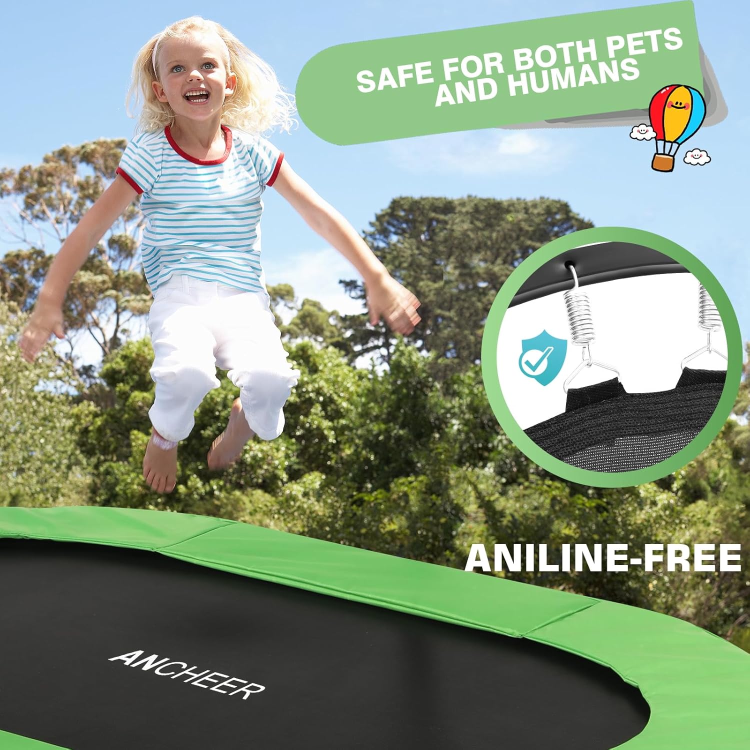 Trampoline for Kids, Toddler Trampoline Indoor Sports and Outdoor Games 56" Kids Rebounder 220LBS Capacity with Adjustable Safety Handrail Foldable Jumper for Boy Girls ASTM Certified - Image 2