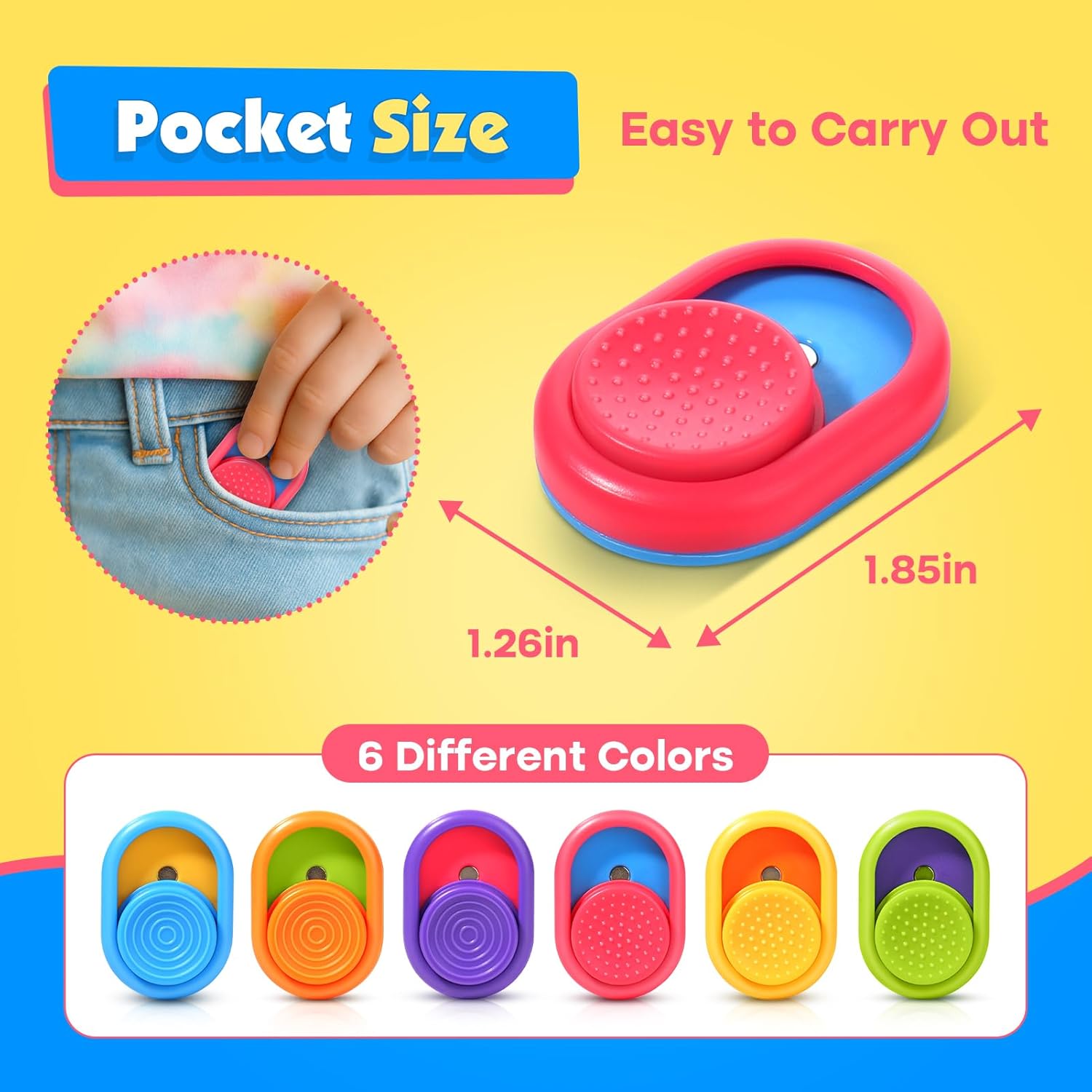 Sensory Fidget Magnetic Toys for Kids: Textured Fidget Sliders for Autism Claming - Stress Relief Item Fun Small Fidgets Toys for Adult Office Desk - Travel Essential Classroom Must Have - Image 2
