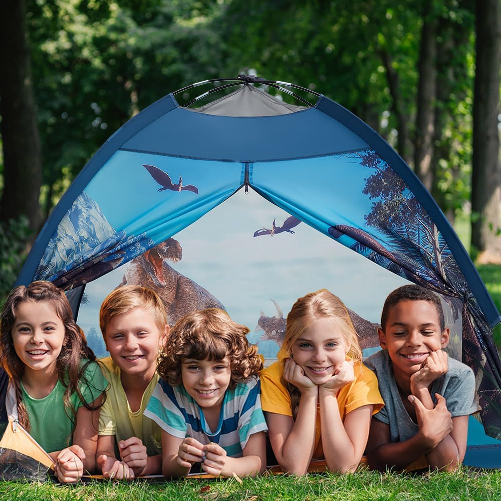 Mnagant Dinosaur Kids Play Tent-61”x61”x45”Realistic Dinosaur Kids Tent Indoor & Outdoor, Pop Up Play House for Kid, Boys & Girls Age 3-12 - Image 5