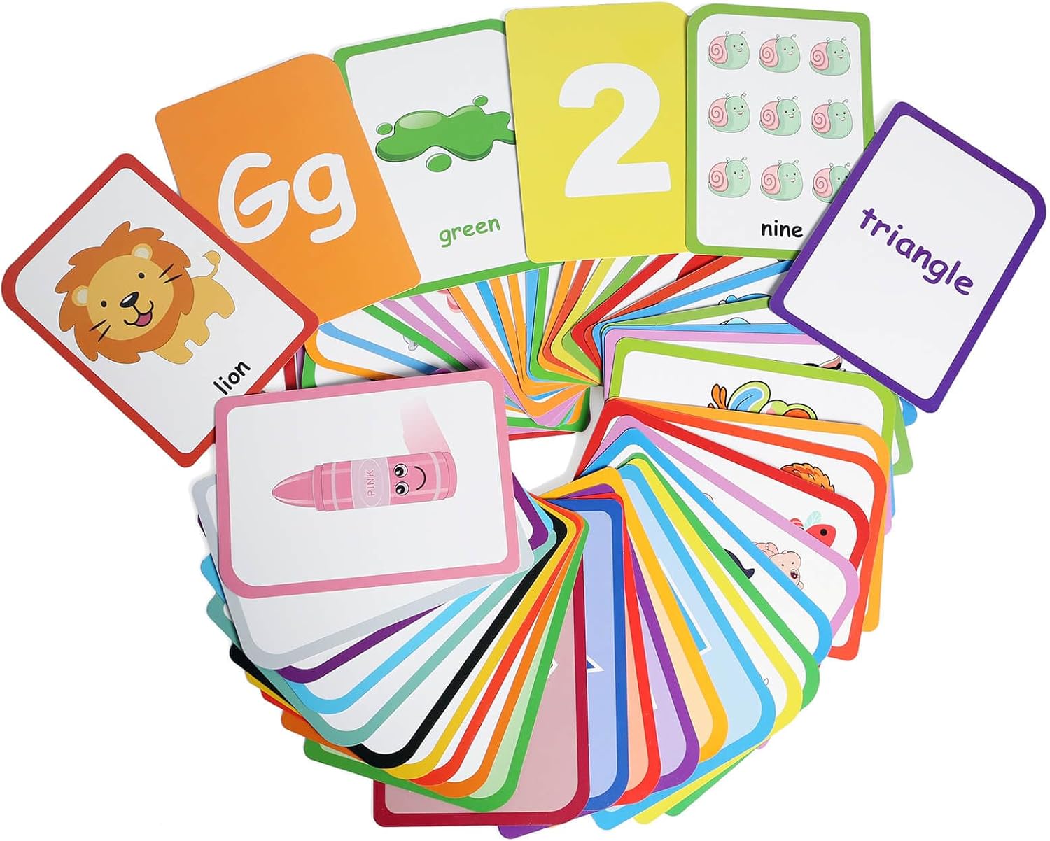 ZazzyKid Flash Cards for Toddlers Learning: 54 Double Sides Flashcards for Alphabets, Numbers, Colors, Shapes - Educational Toys for Preschool - Image 6