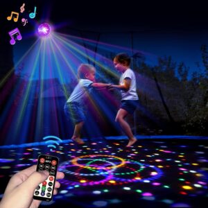Trampoline LED Lights with Music, 9 Colors, Remote Control – Syncs up to 16FT, 15FT, 14FT, 12FT, 10FT Trampoline Accessories for Kids & Adults