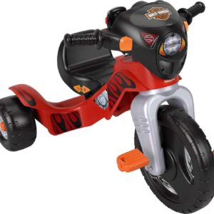 Fisher-Price Harley Davidson Toddler Tricycle Ride-On Preschool Toy, Lights & Sounds Trike with Adjustable Seat (Amazon Exclusive)