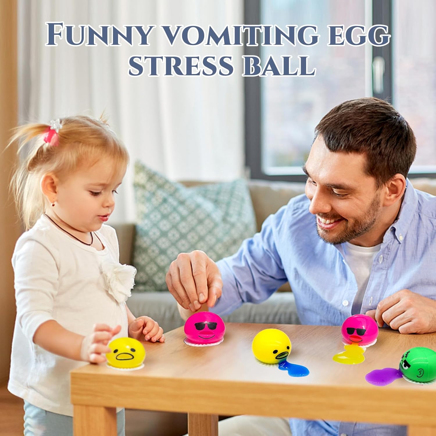 4 Pack Puking Egg Stress Ball Toys – Funny Slime Vomiting Squeeze Toy, Gross Fidget Prank Ball, Novelty Gag Gift for Kids & Adults, Easter Basket Stuffers - Image 3