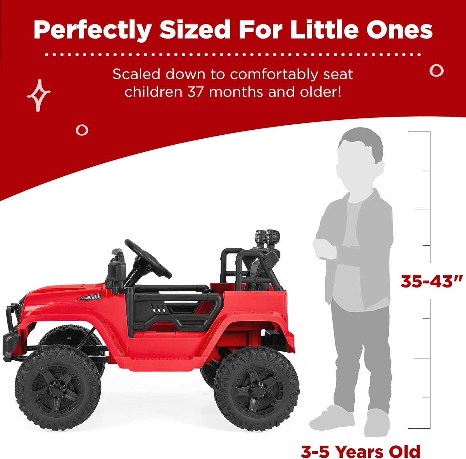 Best Choice Products 12V Kids Electric Vehicle Toy Ride On Car with Parent Remote Control for Toddlers, Seat Harness, 61 lbs Weight Capacity, Locking Doors, Spring Suspension, Bluetooth - Red - Image 4