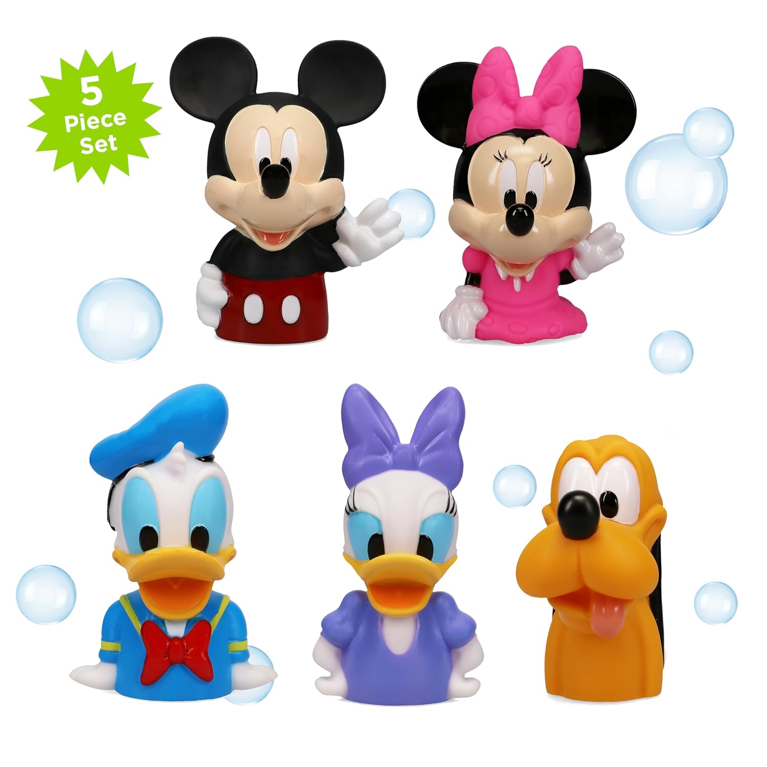 Mickey & Friends 6 Piece Bath Squirter Bucket Set. Bath Toys for Baby and Toddlers, Includes Organizer Bucket with Drainage to Store Your Bath time Water Toys. - Image 2