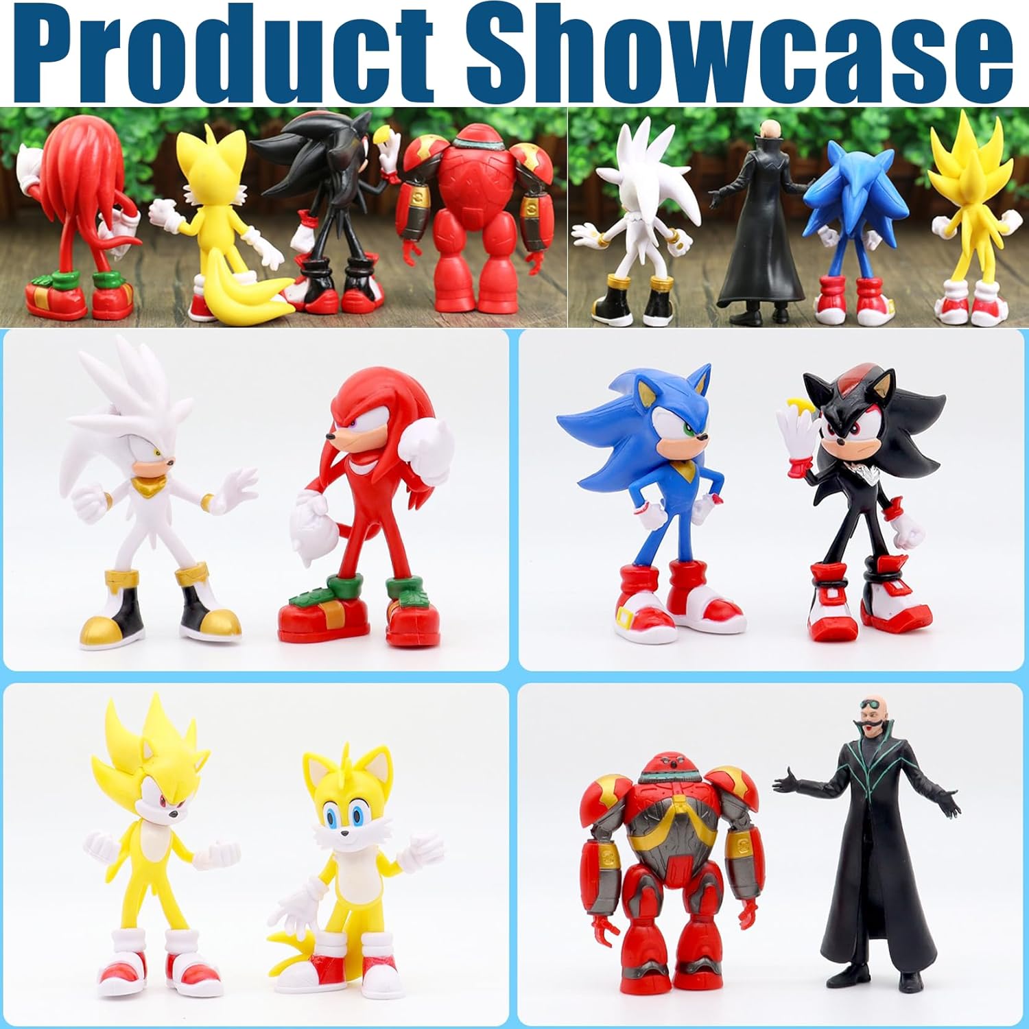 Hedgehog Action Figure, 6.5in Hedgehog Style Statue Handcrafted Collectible for Display (8PCS) - Image 5