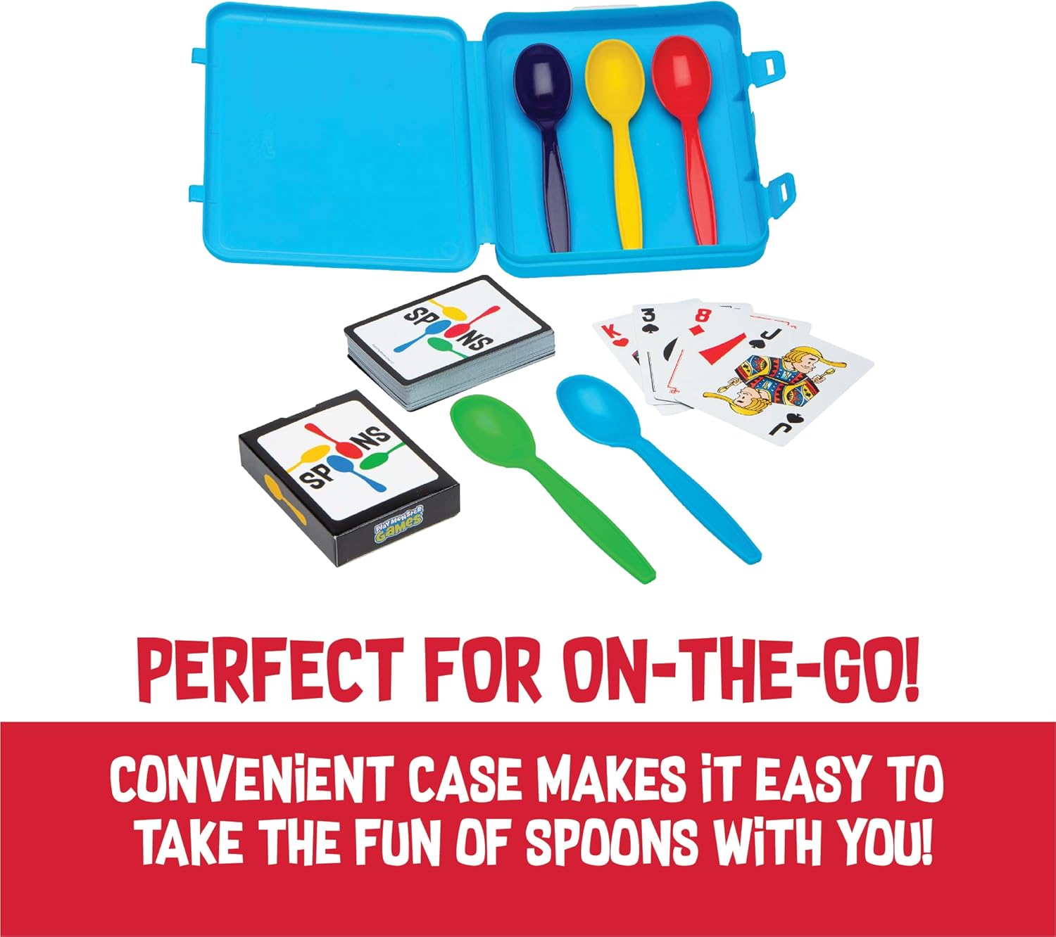 PlayMonster Spoons in a Case, Card Games for Kids - Spoons Game, Fun Family Games for Kids and Adults, Game Night, Travel Games, 3-6 Players, Ages 7+ - Image 4