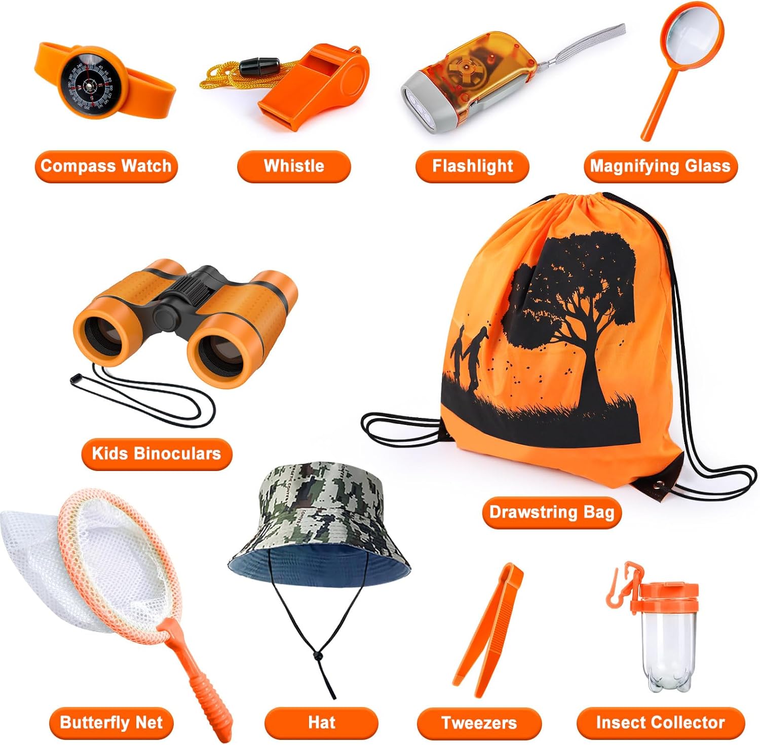 YOPINSAND Kids Explorer Kit & Bug Catcher Kit, Camping Gear for Kids, Outdoor Exploration Set with Backpack & Hat, Binoculars, Ideal Outdoor Camping Adventure Toys for Boys Girls 3-12 - Image 3