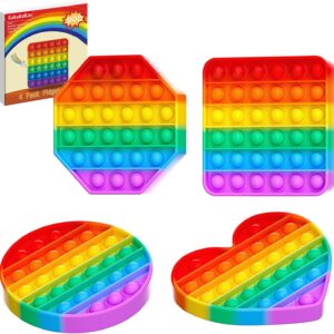 4 Pack Fidget Toys,Pop Fidgets Pack Party Favors for Kids & Adults,Push Sensory Toys Bulk Toddler Toys,Stress Relief Gifts for Easter,Christmas,Birthday,Party Supplies,Classroom