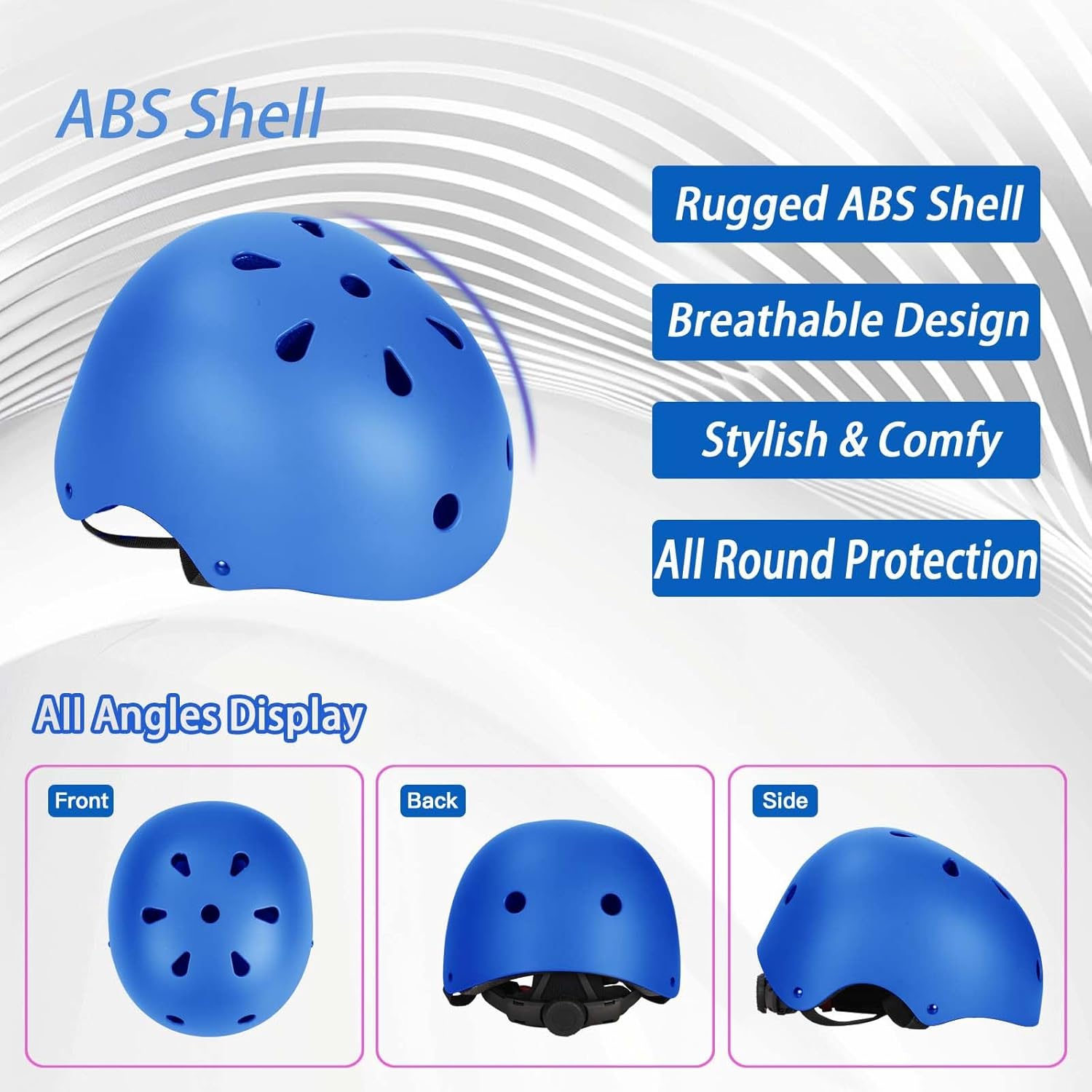 Kids Bike Helmet Set Adjustable Helmet for Ages 3-15 Kids Toddler Boys Girls Youth, Multi-Sport Bicycle Skateboarding Football Rollerskating Scooter Rollerblade Balance Bike Helmets - Image 2