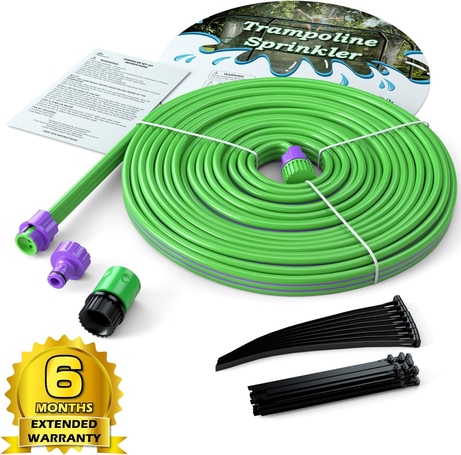 Jasonwell Trampoline Sprinkler Kids Outdside: Trampoline Accessories Waterpark Tropical Party Summer Outdoor Fun Water Games Toys Sprinklers Backyard Water Park Activity Toy for Kids Boys Girls (39FT) - Image 7