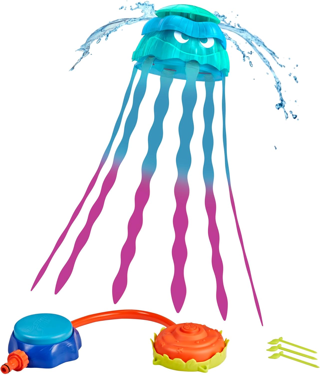 Nerf Super Soaker Stomp & Soak Water Toy | Jellyfish Launches Into The Air & Sprays Water | Attaches to Garden Hose | Kids Outdoor Sprinkler Toys & Gifts | Ages 4+