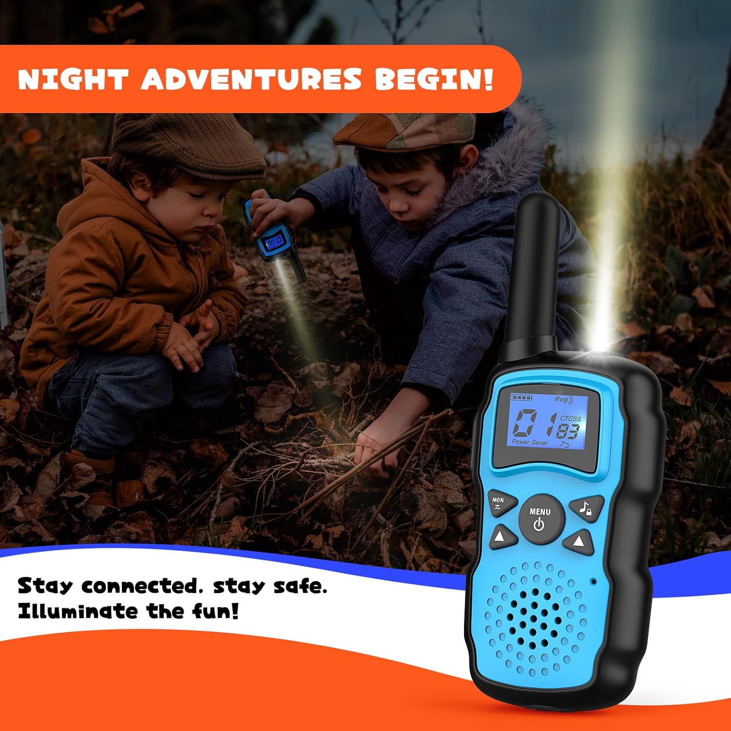 Wishouse Walkie Talkies for Kids 4 Pack,Family Walky Talky Adults Children Radio Long Range,Outdoor Camping Fun Toys Birthday Present Xmas Gifts for 4 5 6 7 8 Year Old Girls Boys No Battery No Charger - Image 6