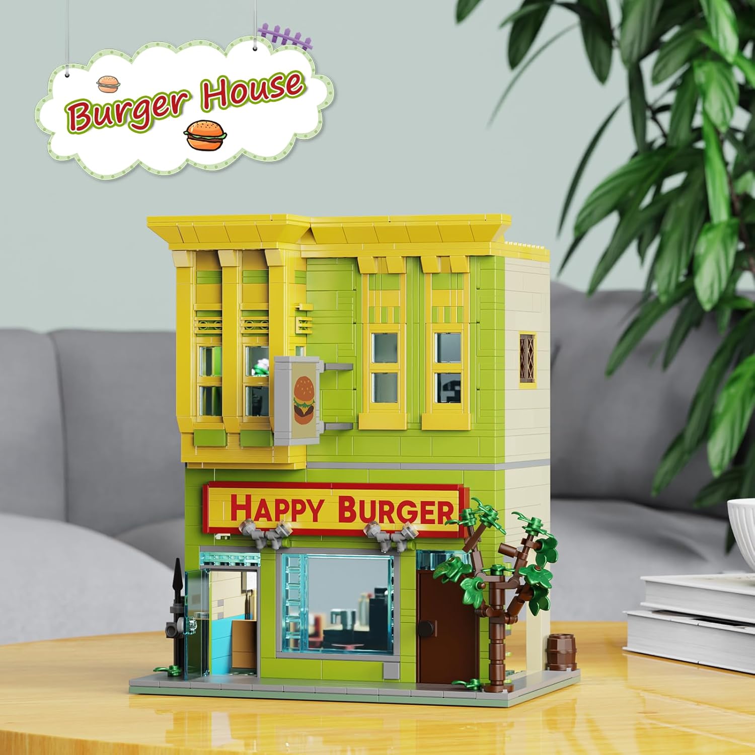 Happy Burgers House Building Set, The Bob's House Kuchi Kopi Building Blocks Toys Set Compatible with Lego, Great Gift and Collectibles Set for Belcher Family Cartoon TV Fans Boys & Girls(1018 PCS) - Image 2