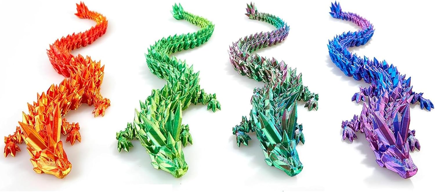 Qxbuhe 12inch 3D Printed Dragon Egg,Mystery Crystal Dragon Fidget Toys,Articulated Dragon,Home Desk Decor Easter Surprise Dinosaur Eggs,Adults Fidget Toys for Autism/ADHD (Laser Purple) - Image 2