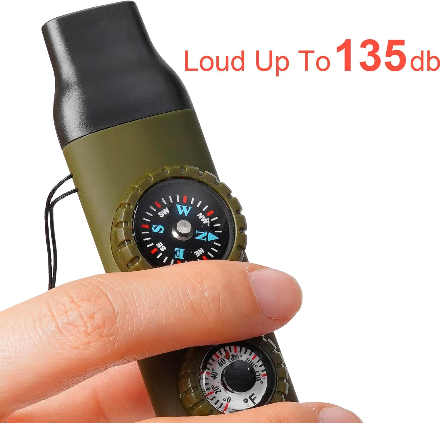 Emergency Survival Safety Whistle,Whistle for Kids with Lanyard,Compass,Thermometer,Ideal for Kayaking, Boating, Hiking, Camping, Climbing - Image 3