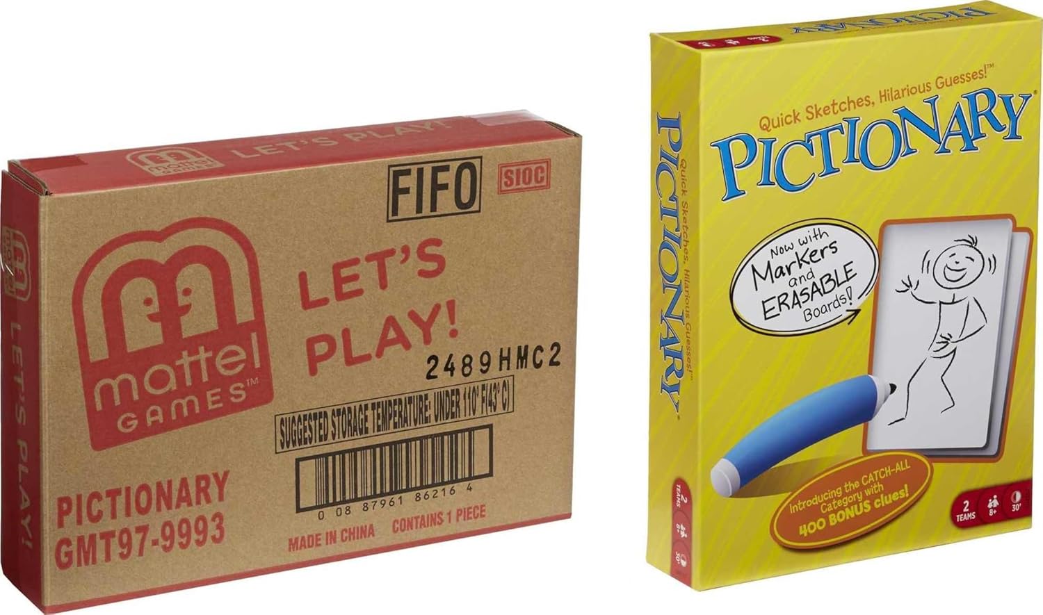 Mattel Games Pictionary Family Board Game for Kids, Adults and Game Night for 2 Teams with Erasable Markers, Boards and Sand Timer - Image 6