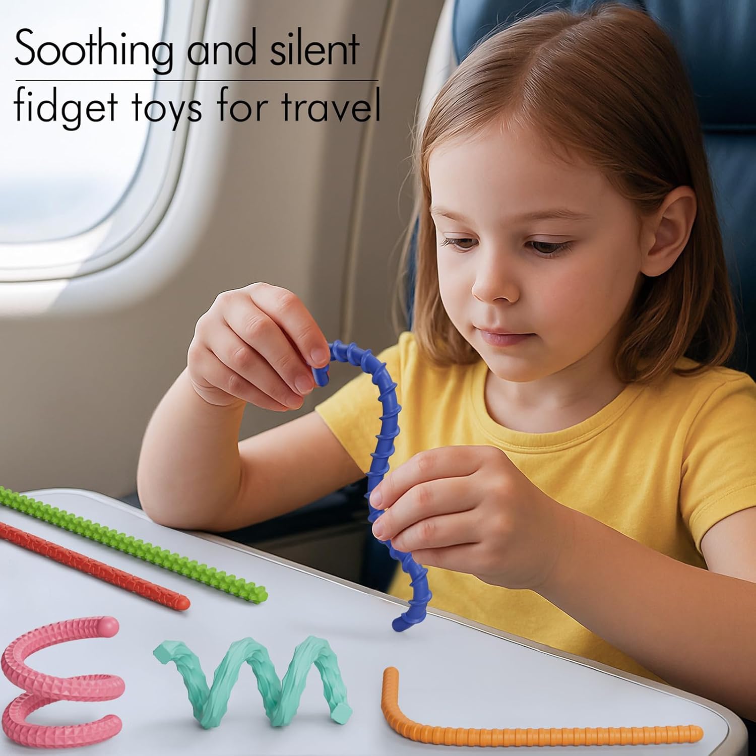 Sensory Fidget Toys for Kids Adults,6PCS Flexible Fidget Sticks for Stress Anxiety Autistic ADHD, Calm Down Travel Airplane Classroom Students Prizes Toys, Stocking Stuffers for Teens Boys Girls - Image 5