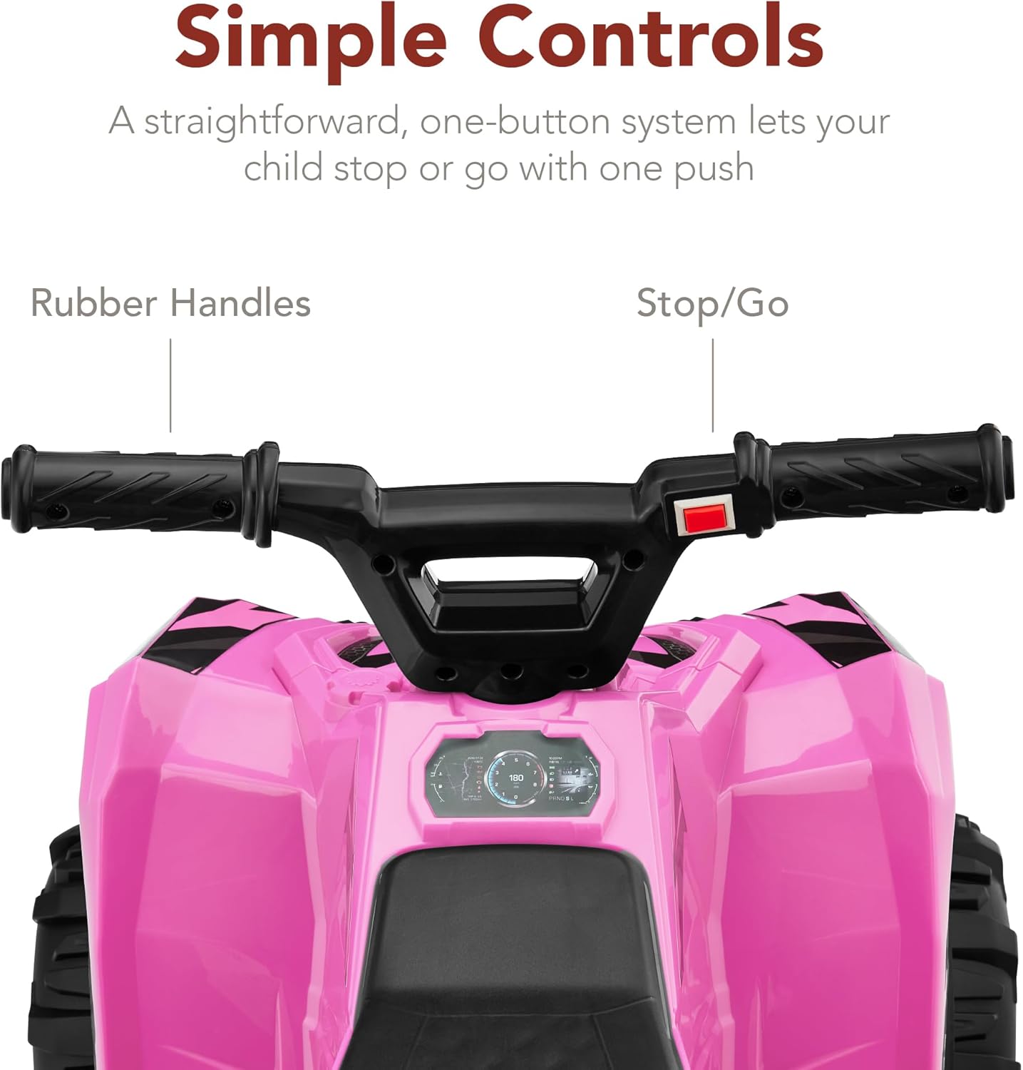 Best Choice Products 6V Kids Ride On Toy, 4-Wheeler Quad ATV Play Car w/ 1.8MPH Max Speed, Treaded Tires, Rubber Handles, Push-Button Accelerator - Pink - Image 6